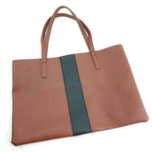 Vince Camuto Womens Sienna Brown Pebbled Vegan Leather Luck Tote Handbag Purse